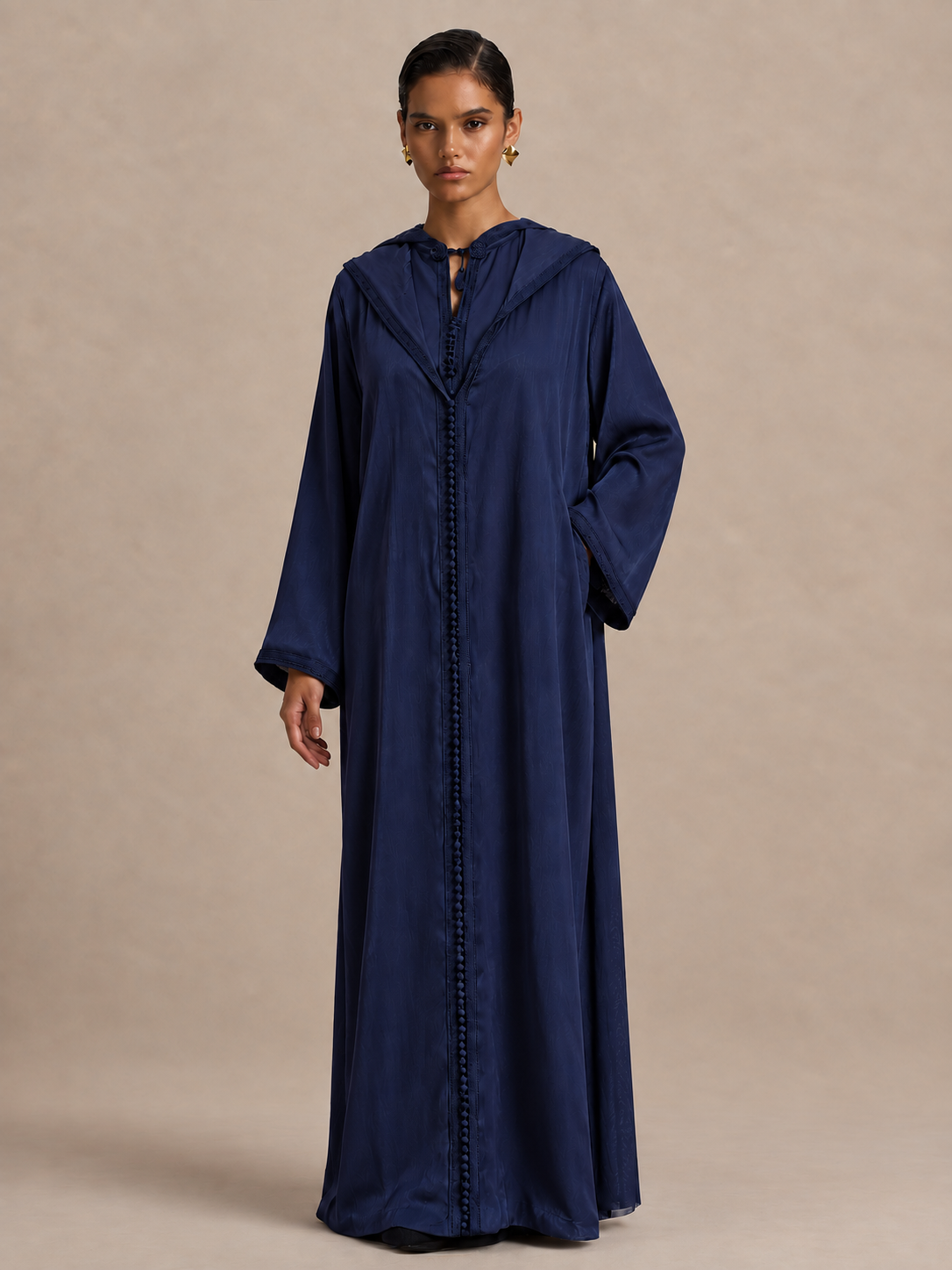 Marineblaue Djellaba (2-teilig)