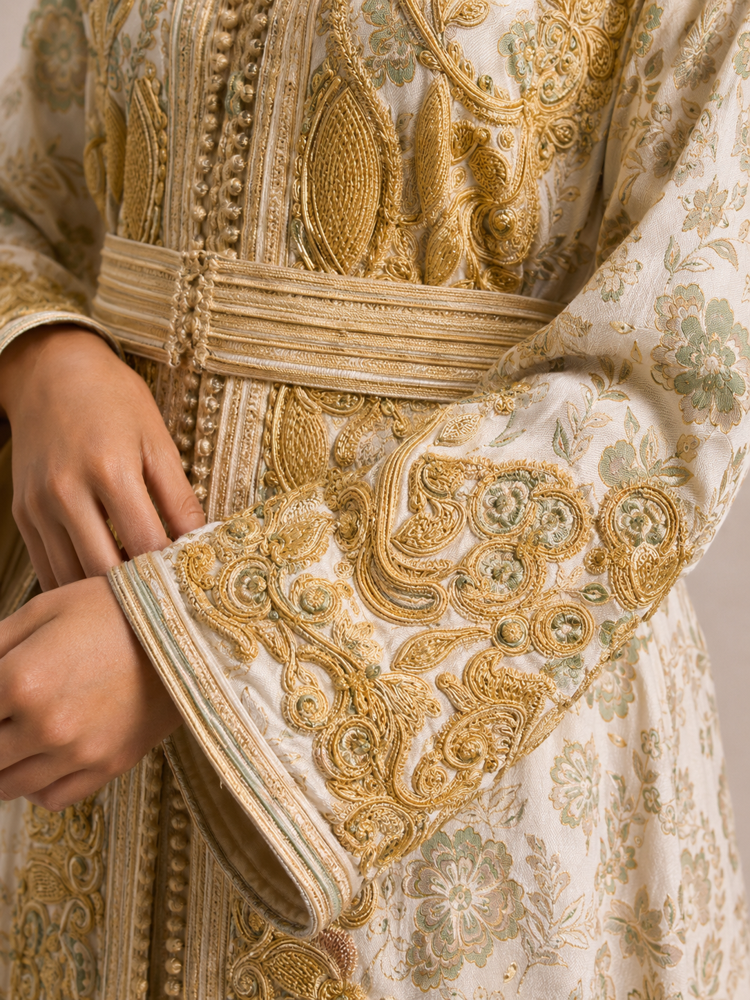 Caftan Blanc et Doré