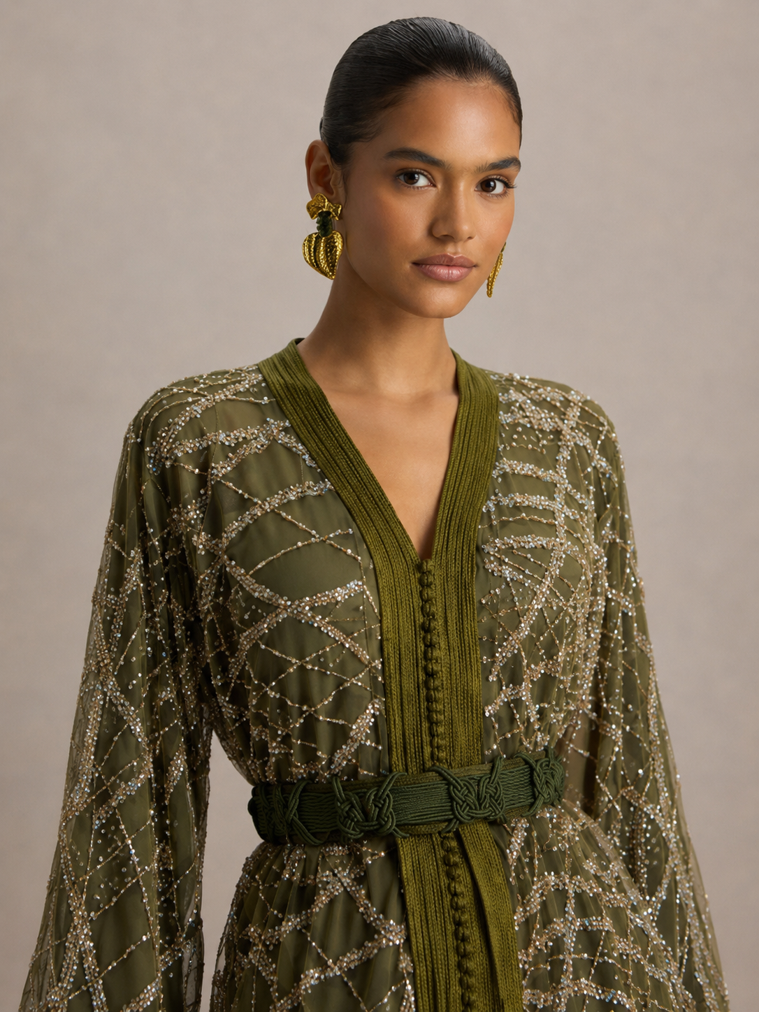 White and Green Caftan