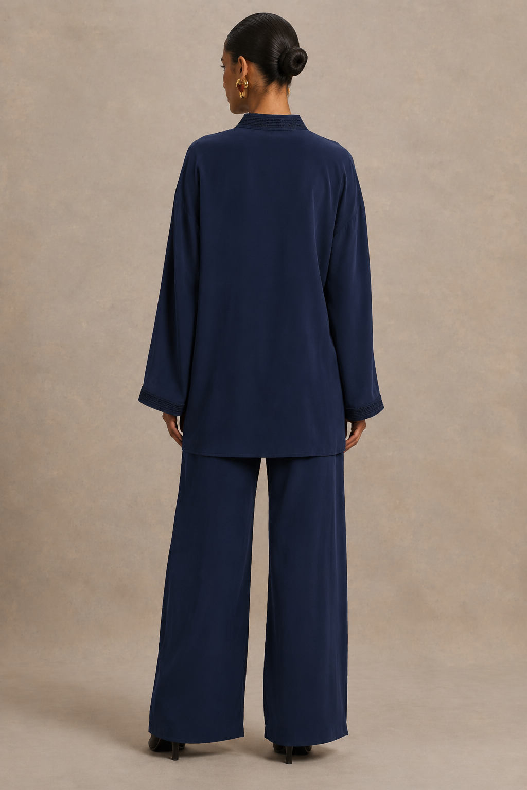 Ensemble Beldi Noor – Bleu Nuit Brodé | Caftania Paris