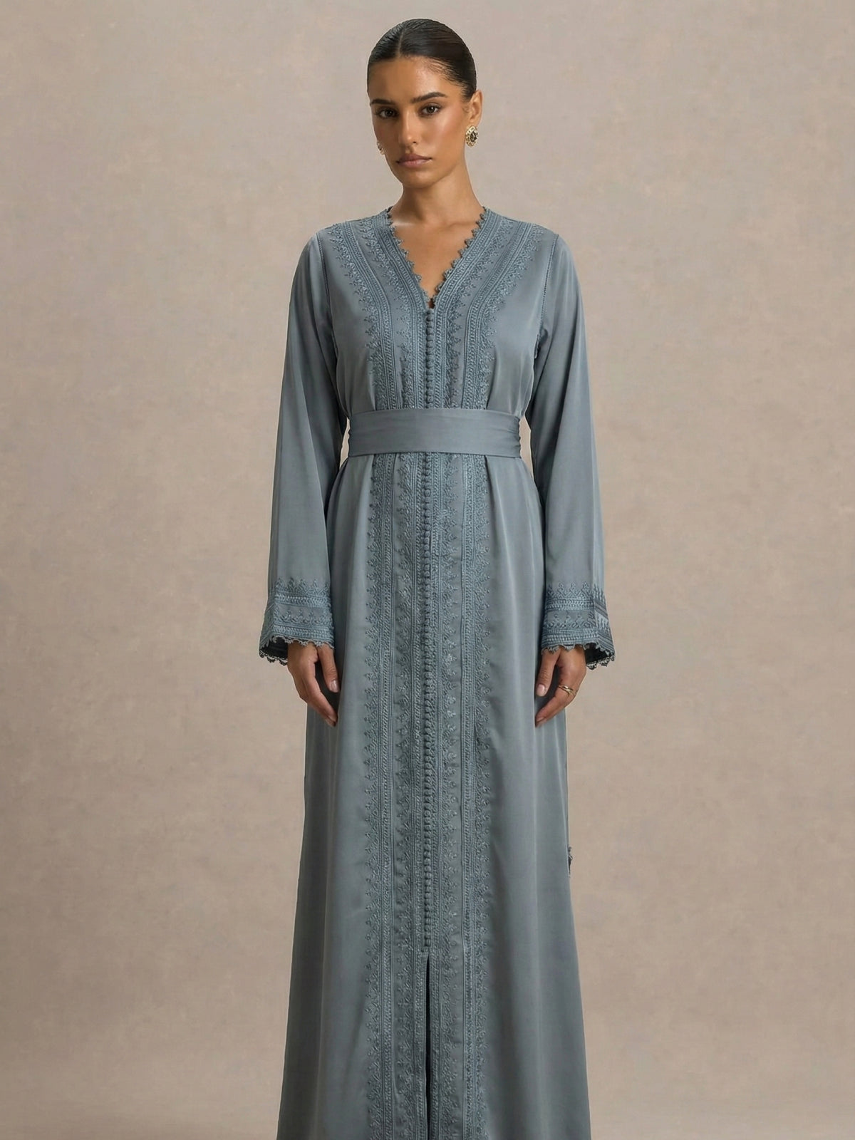 Caftan Bleu Gris​ - Caftania Paris 