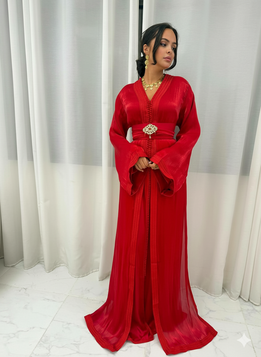 Caftan Rouge Mariage - Caftania Paris