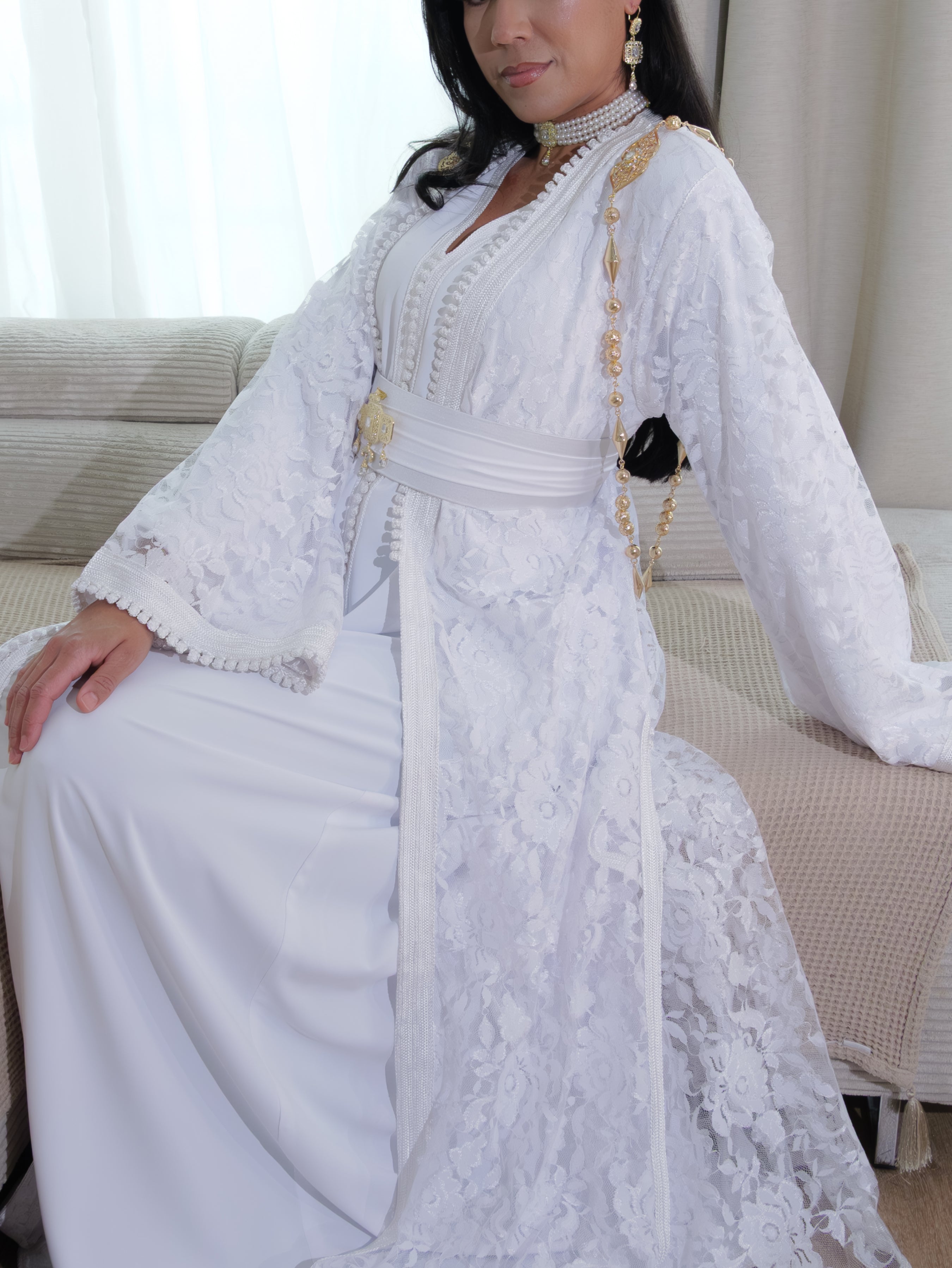 Caftan Mariage Blanc Moderne - Caftania Paris