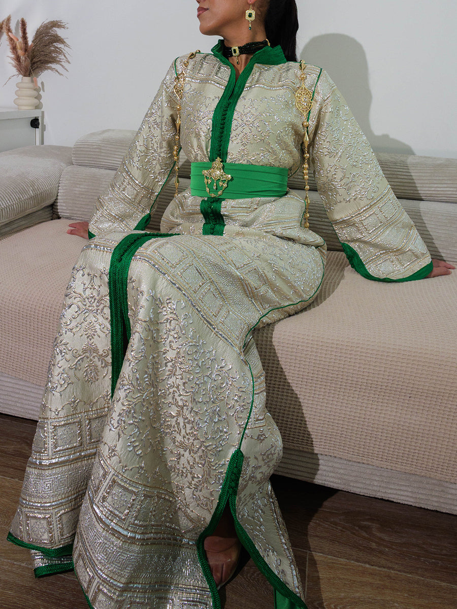 Caftan Vert Clair - Caftania Paris