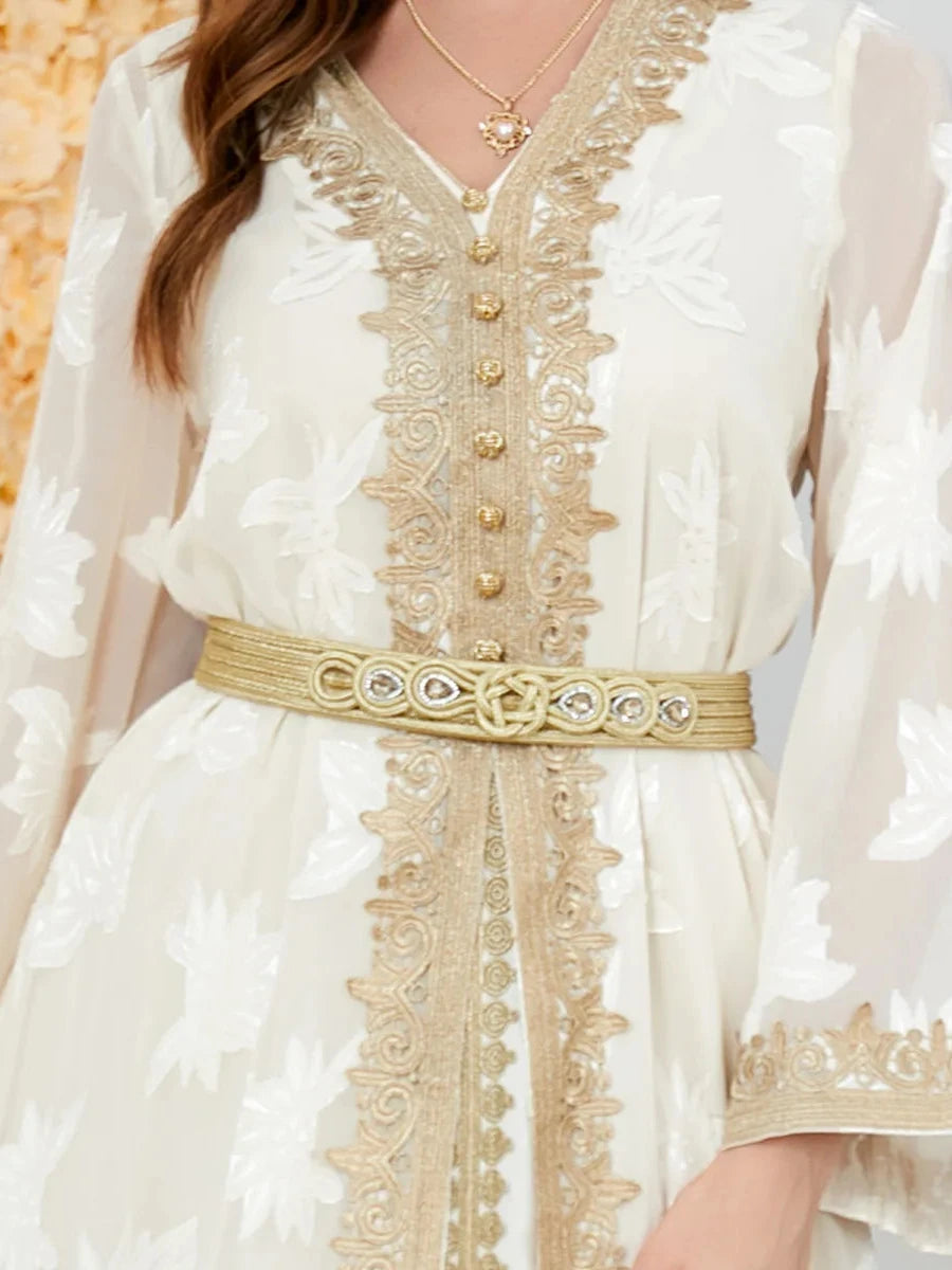 Caftan Mariage Blanc et Or - Caftania Paris