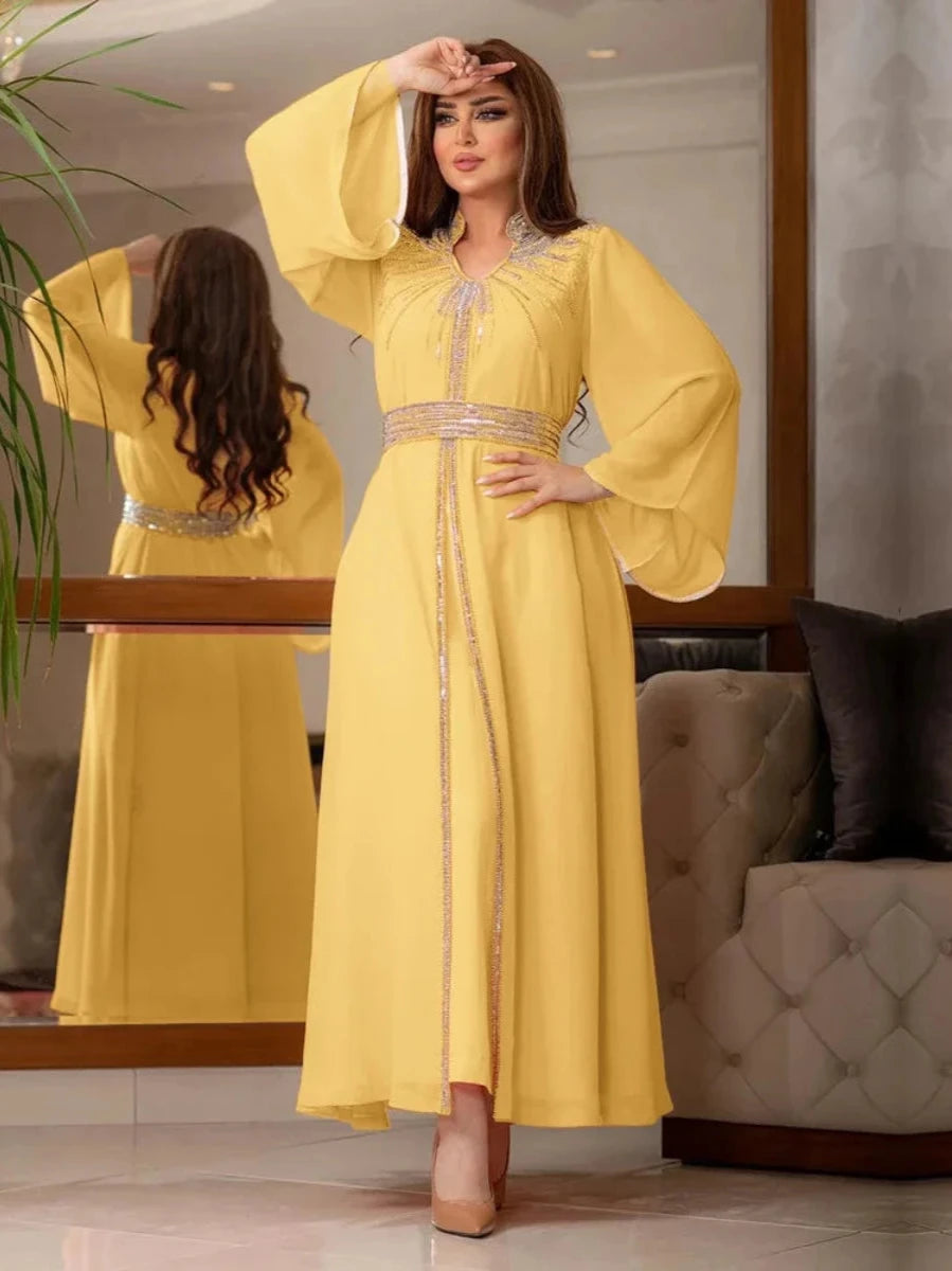 Caftan Jaune Pastel - Caftania Paris