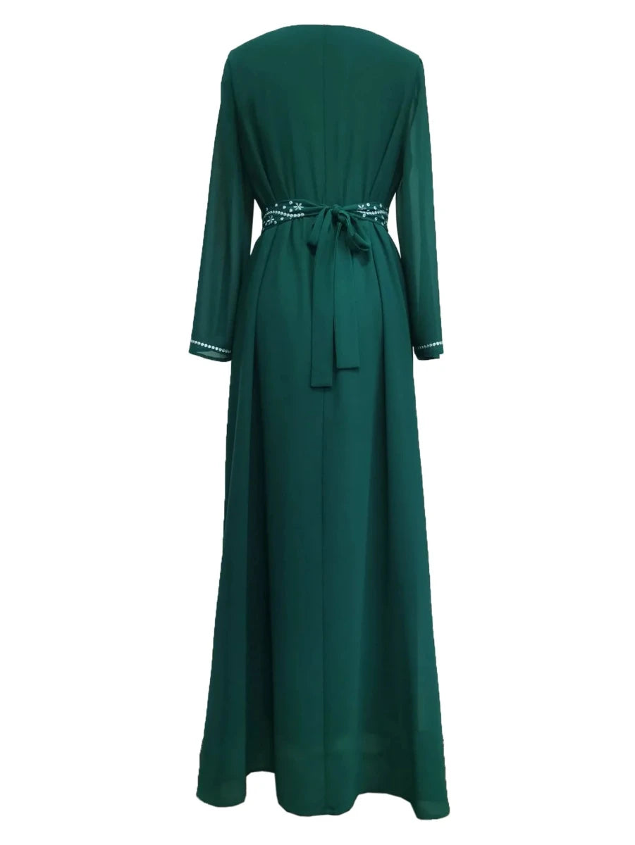 Caftan Jawhara Vert - Caftania Paris