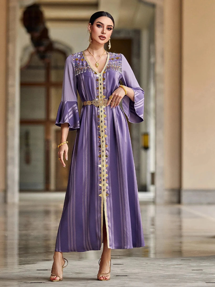 Caftan Marocain Violet - Caftania Paris