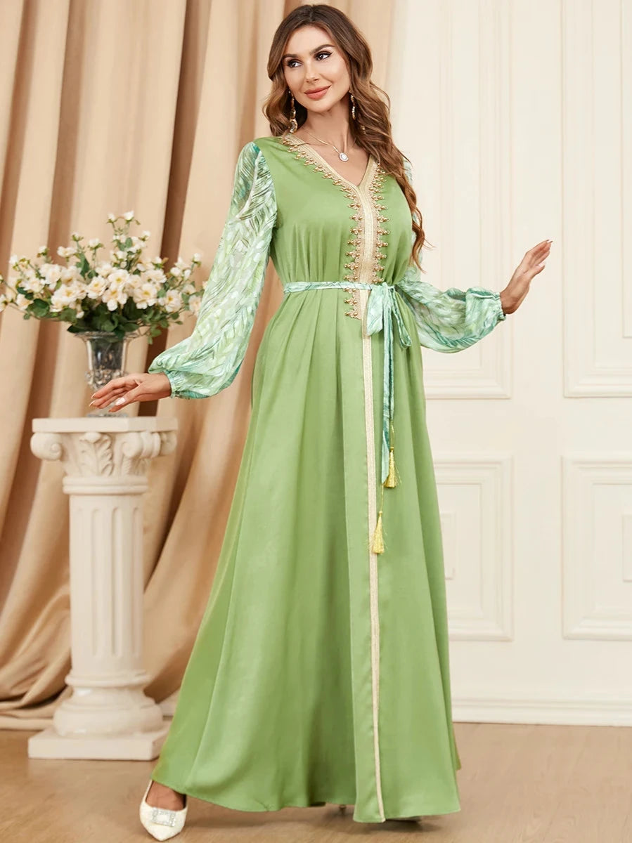 Caftan Hlel Vert - Caftania Paris