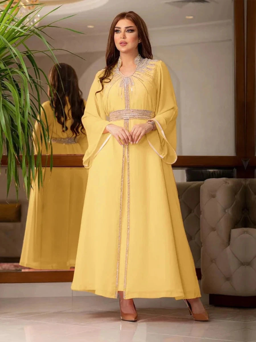 Caftan Jaune Pastel - Caftania Paris