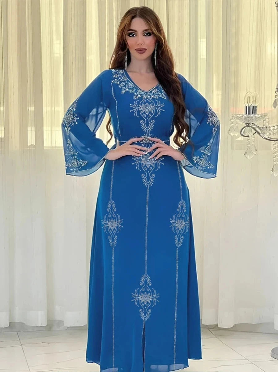 Caftan Jawhara Bleu - Caftania Paris