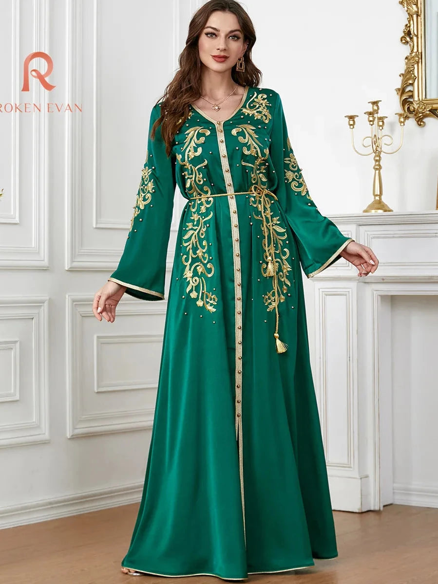 Caftan Vert Emeraude - Caftania Paris