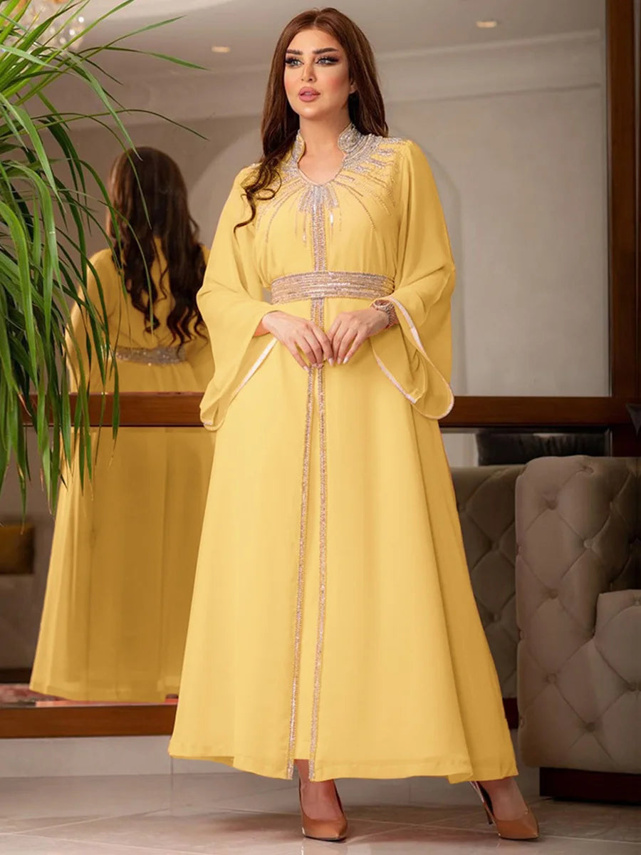 Caftan Jaune Pastel - Caftania Paris