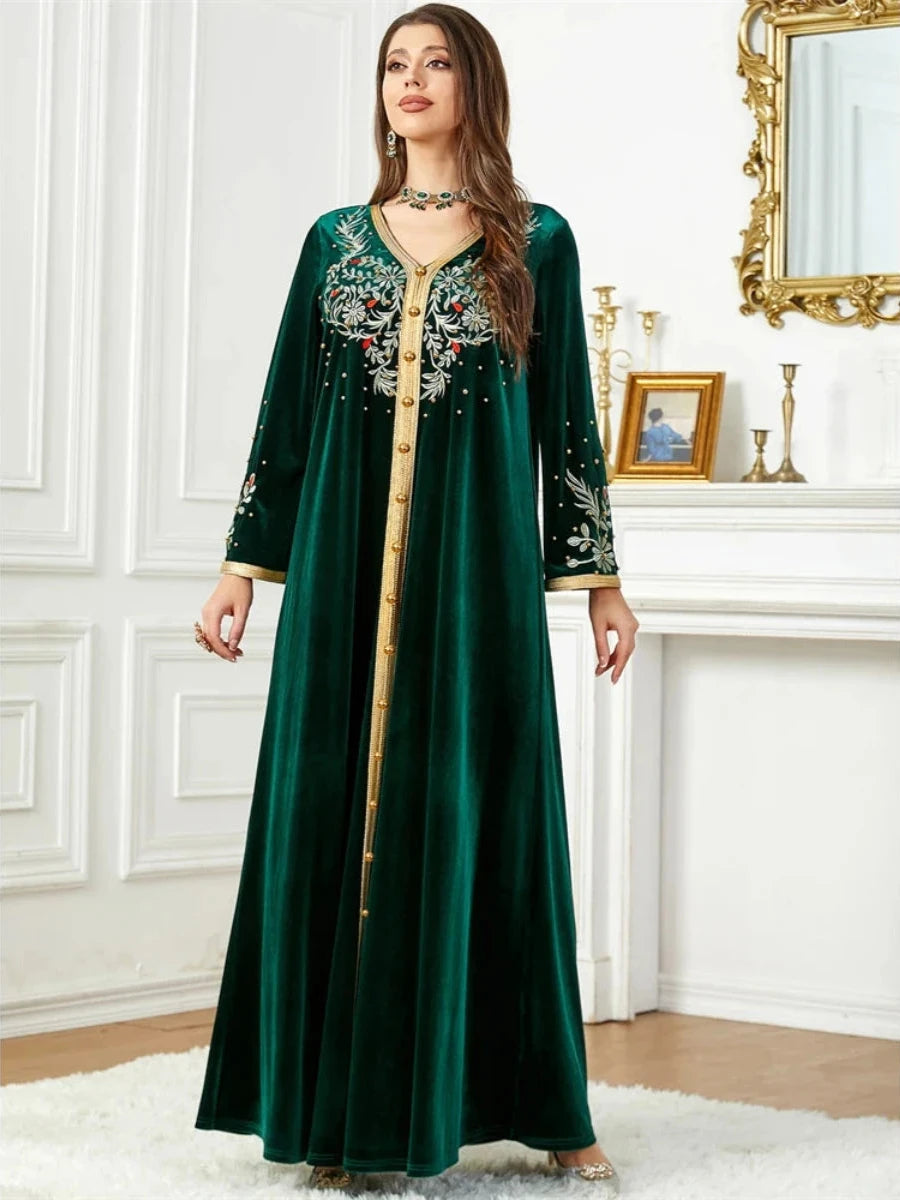 Caftan Vert Olive - Caftania Paris