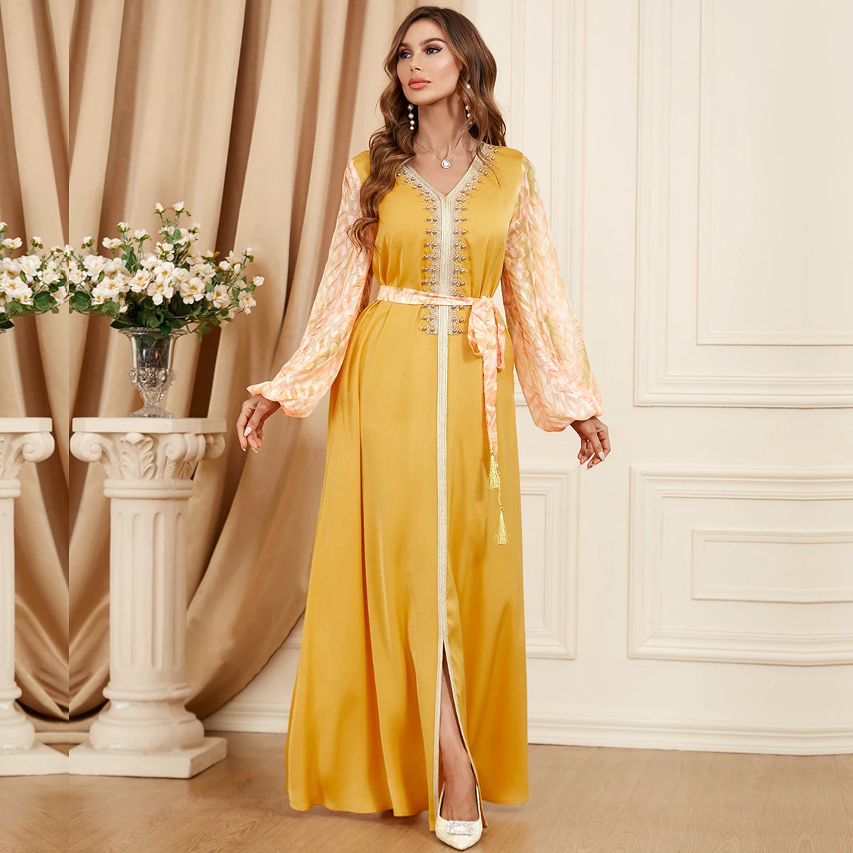 Caftan Jaune Canari - Caftania Paris