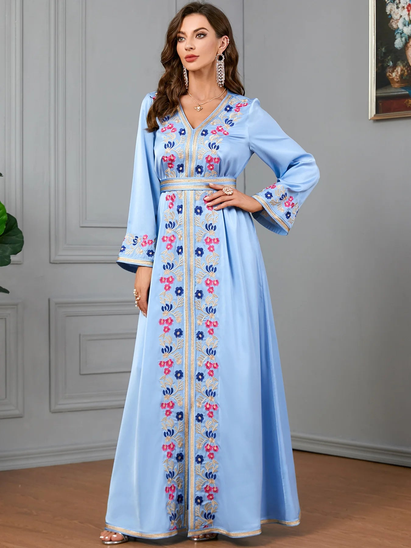 Caftan Bleu Turquoise - Caftania Paris