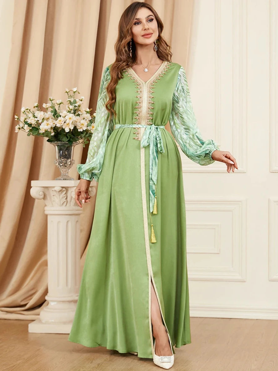 Caftan Hlel Vert - Caftania Paris