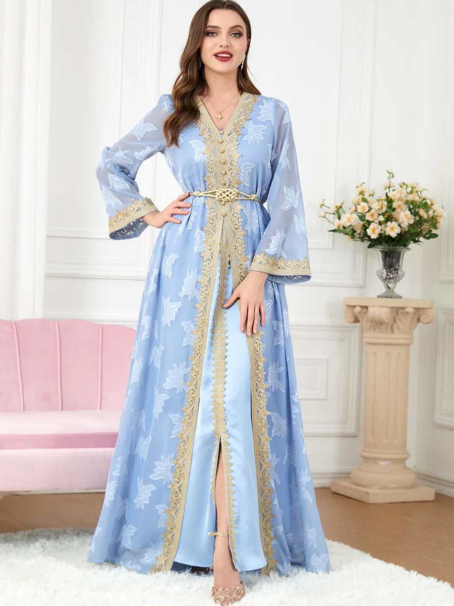 Caftan Bleu Ciel - Caftania Paris