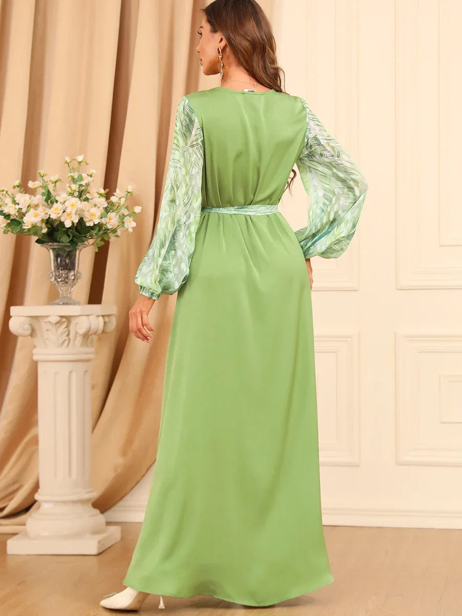 Caftan Vert Pistache - Caftania Paris