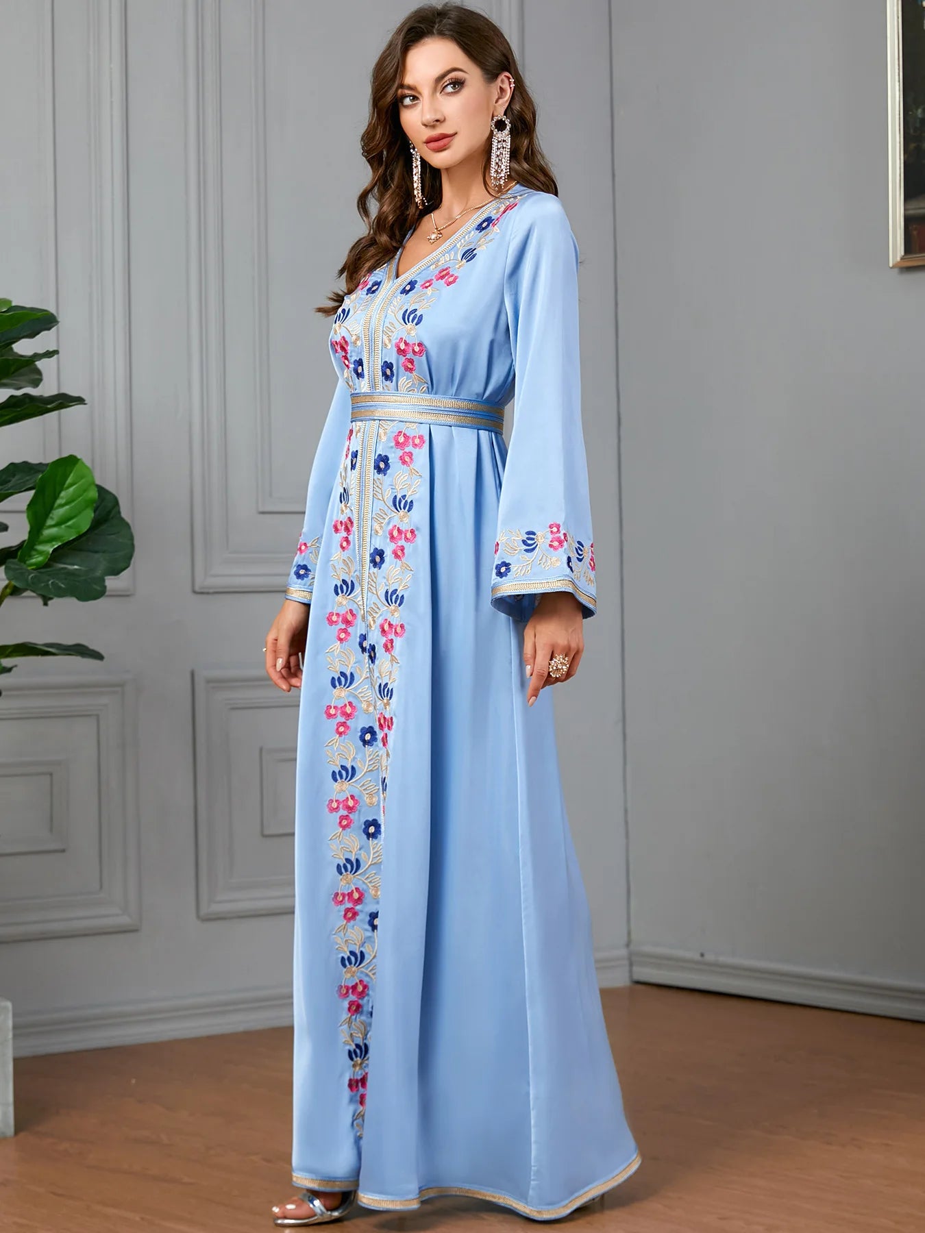 Caftan Bleu Turquoise - Caftania Paris