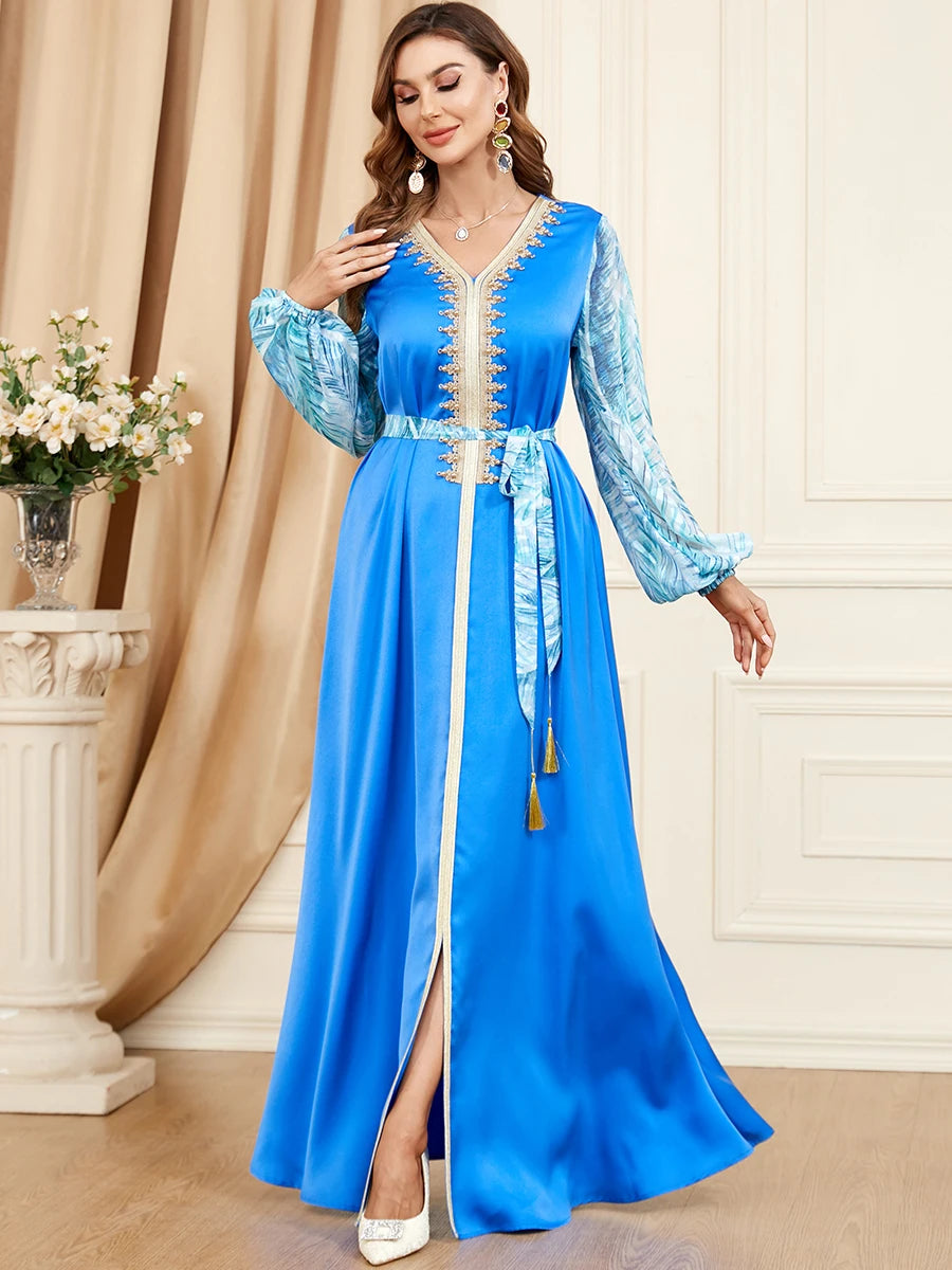 Caftan Bleu Clair - Caftania Paris