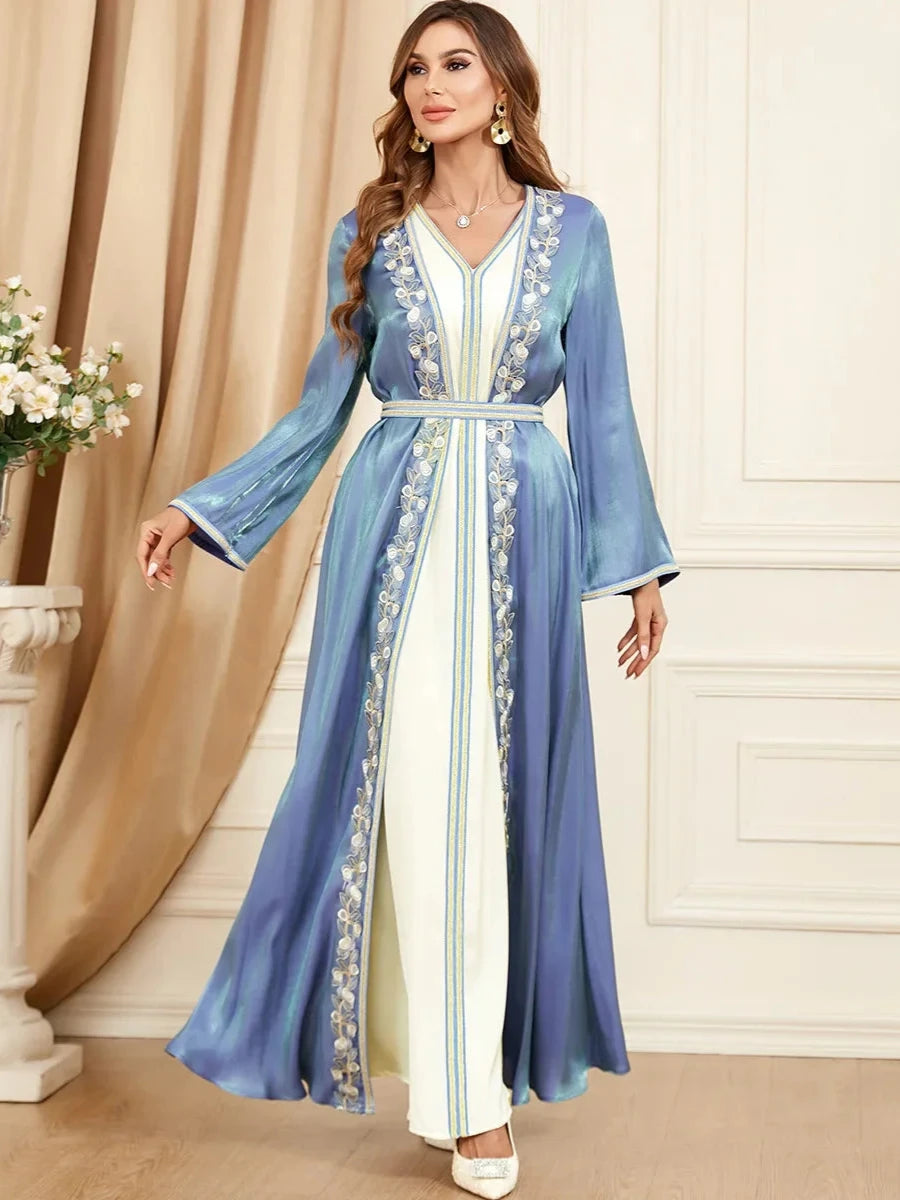 Caftan Blanc et Bleu​ - Caftania Paris