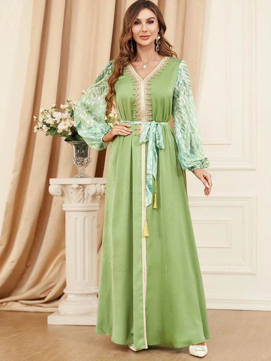 Caftan Hlel Vert - Caftania Paris