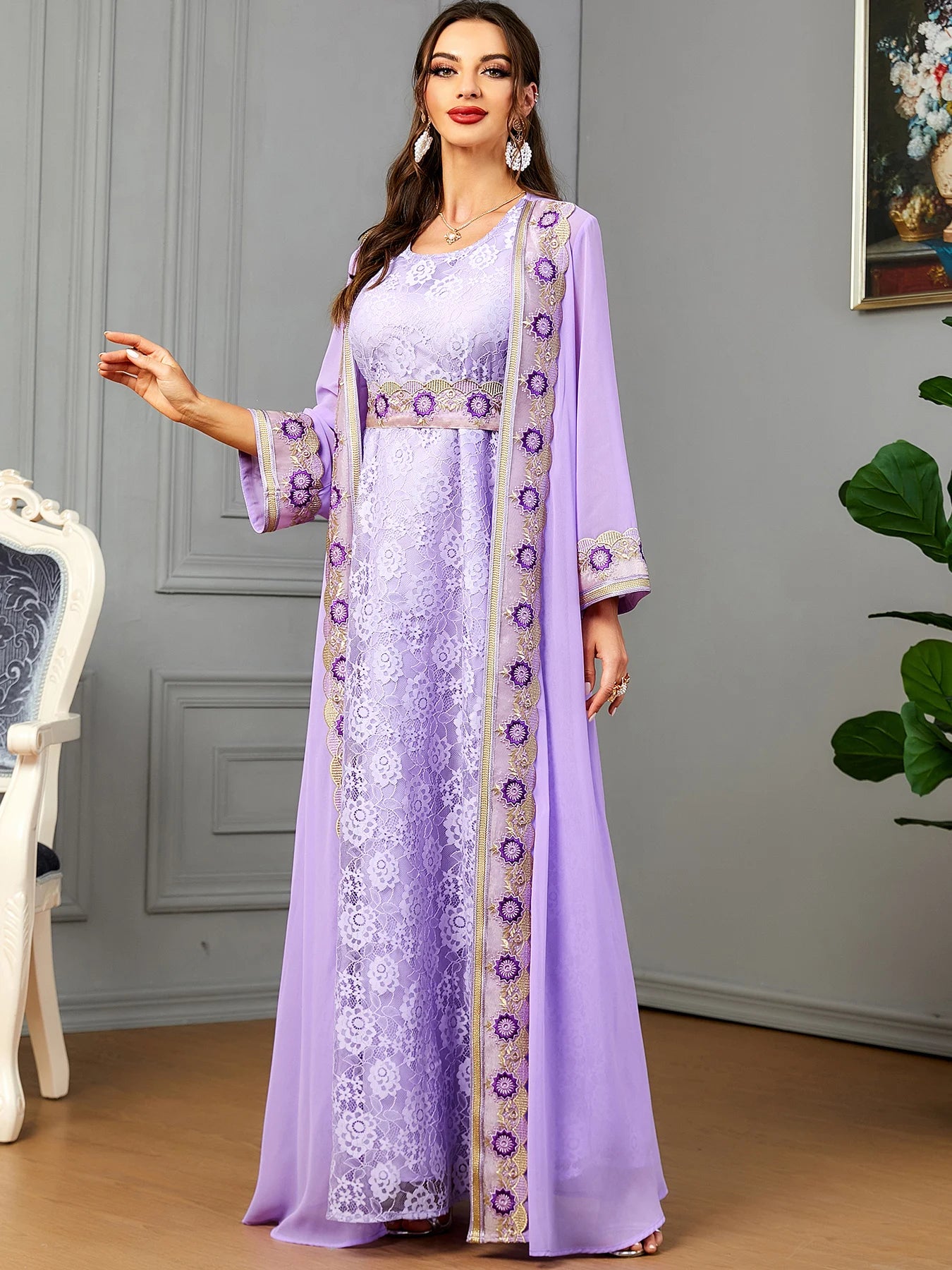 Caftan Rose Fushia - Caftania Paris