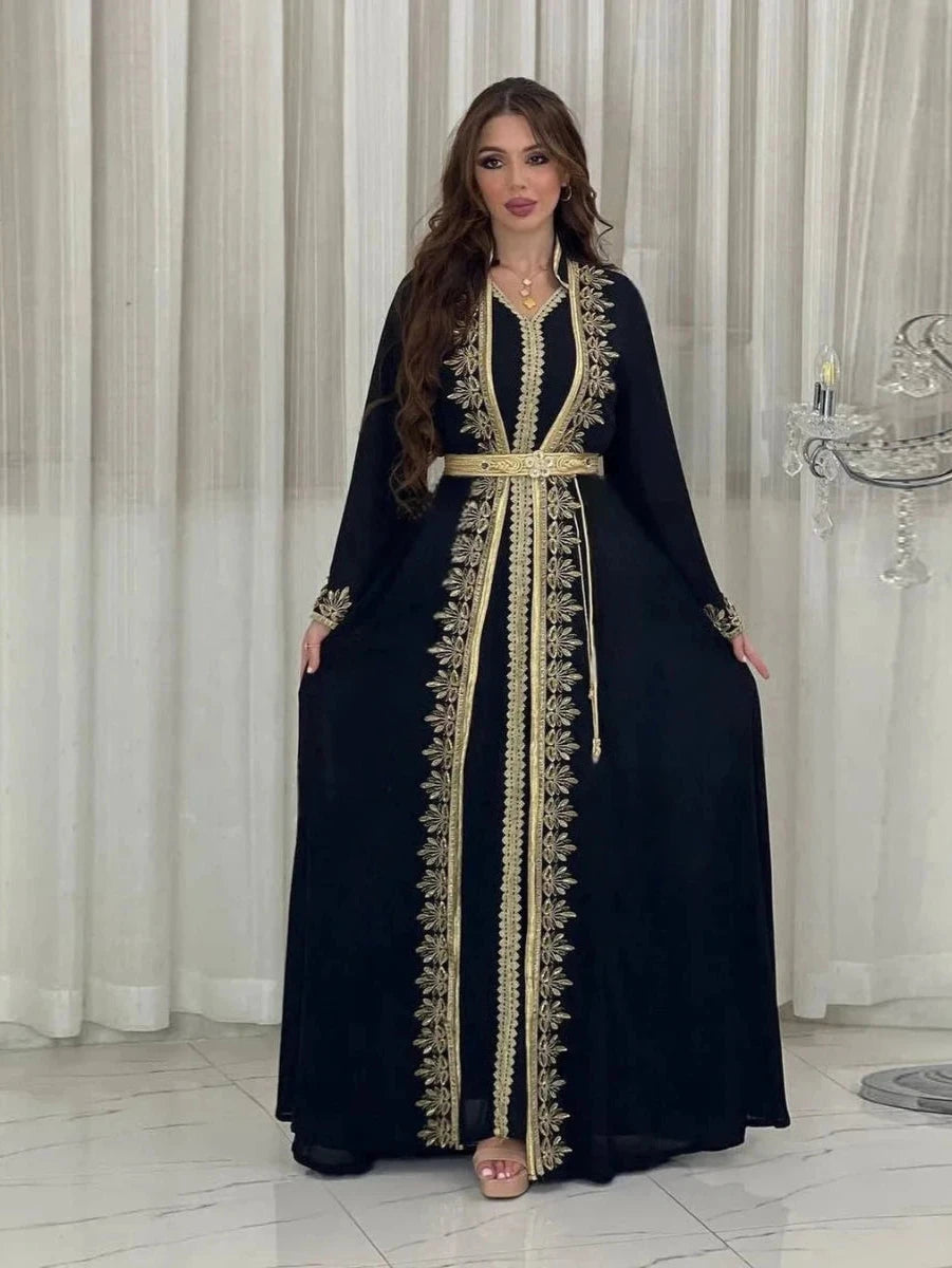 Caftan Marocain Noir - Caftania Paris