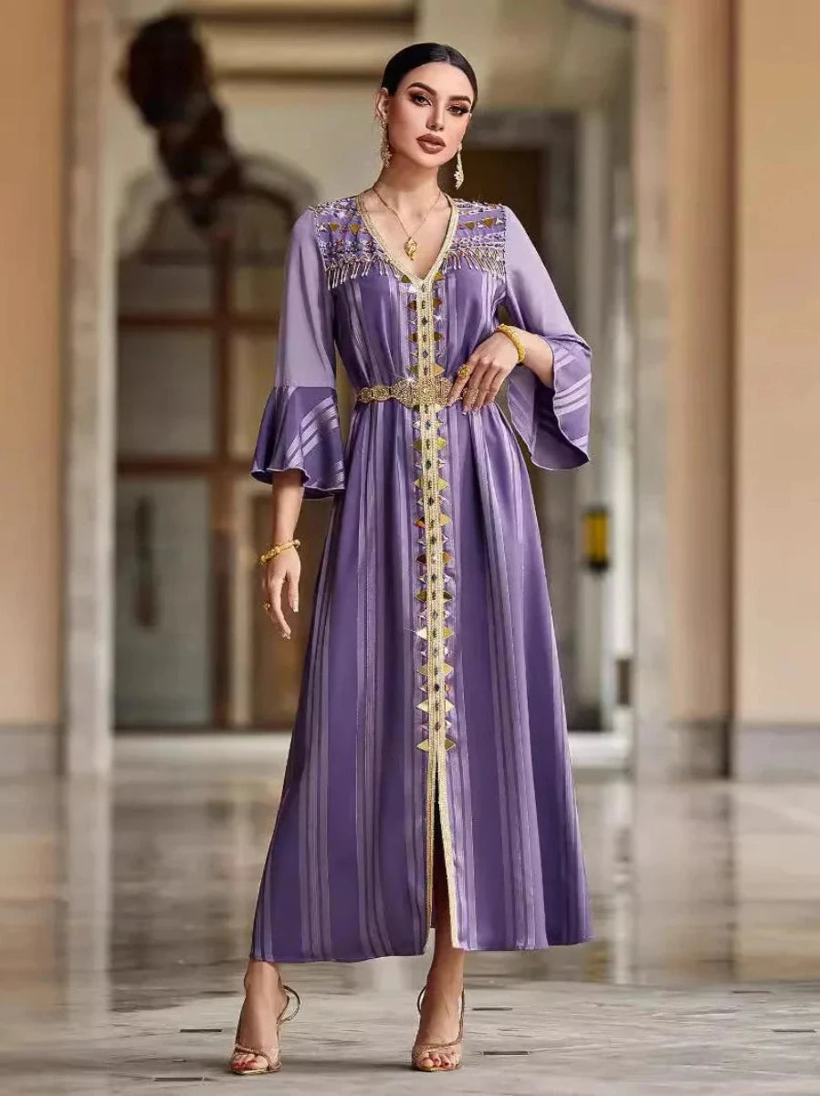 Caftan Marocain Violet - Caftania Paris