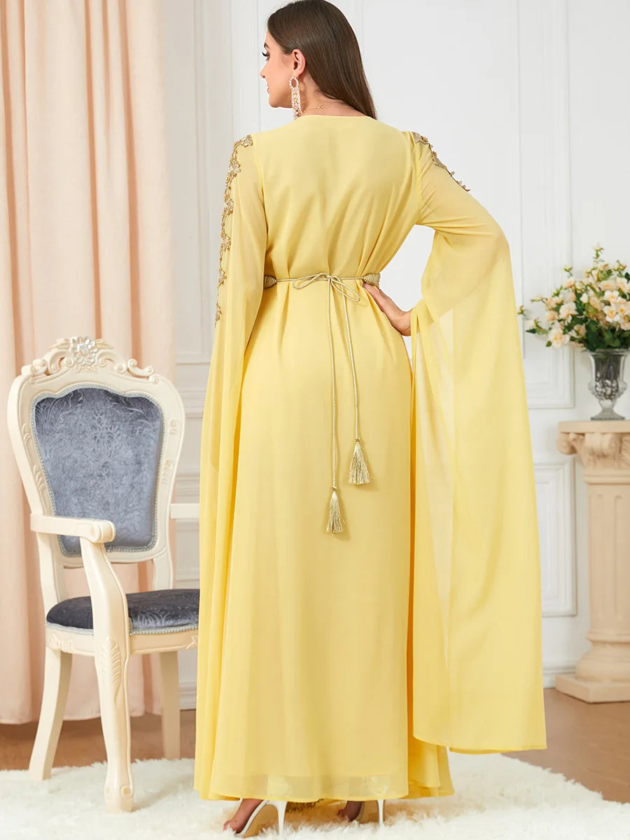 Caftan Jaune Poussin - Caftania Paris