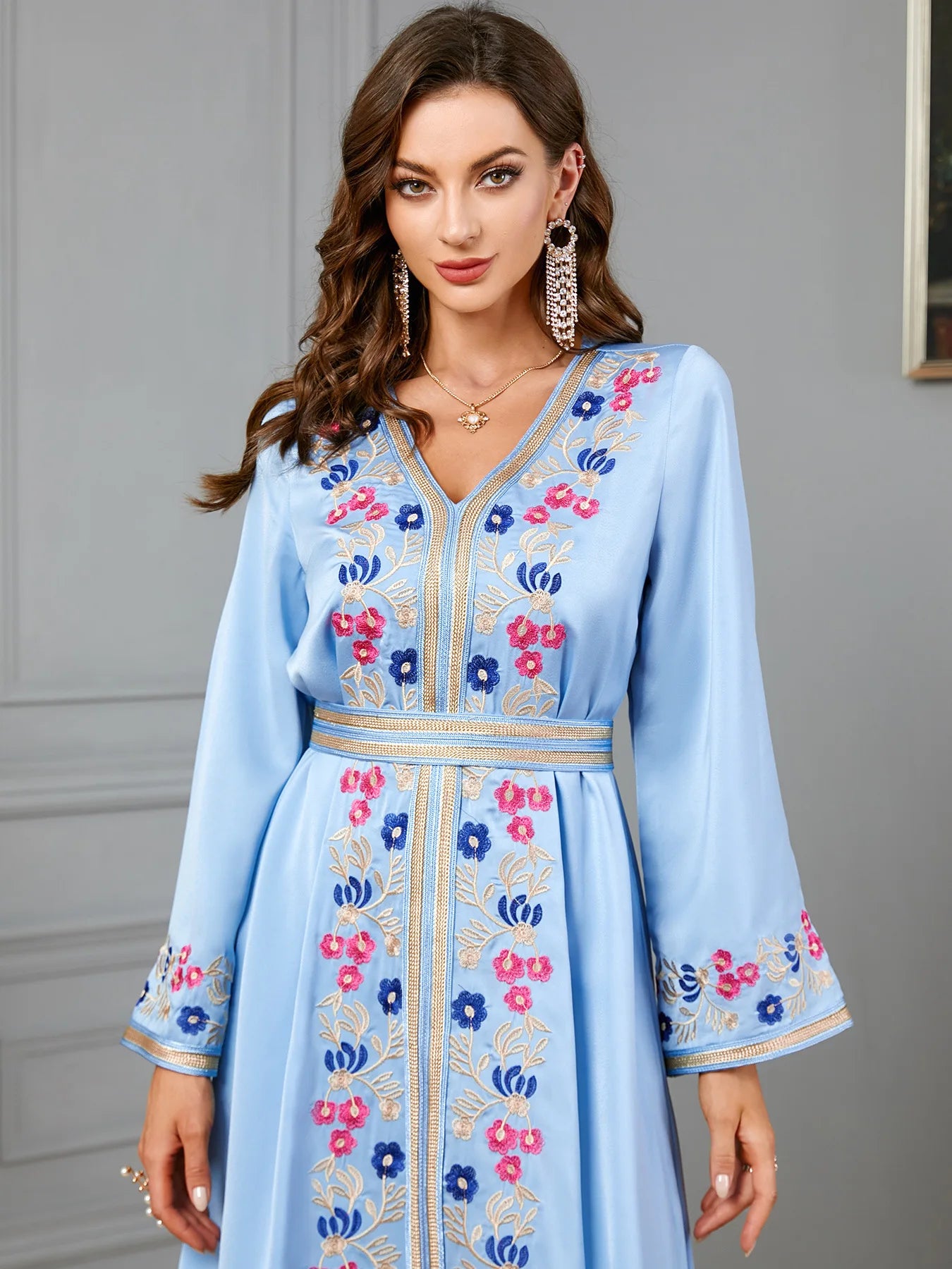 Caftan Bleu Turquoise - Caftania Paris