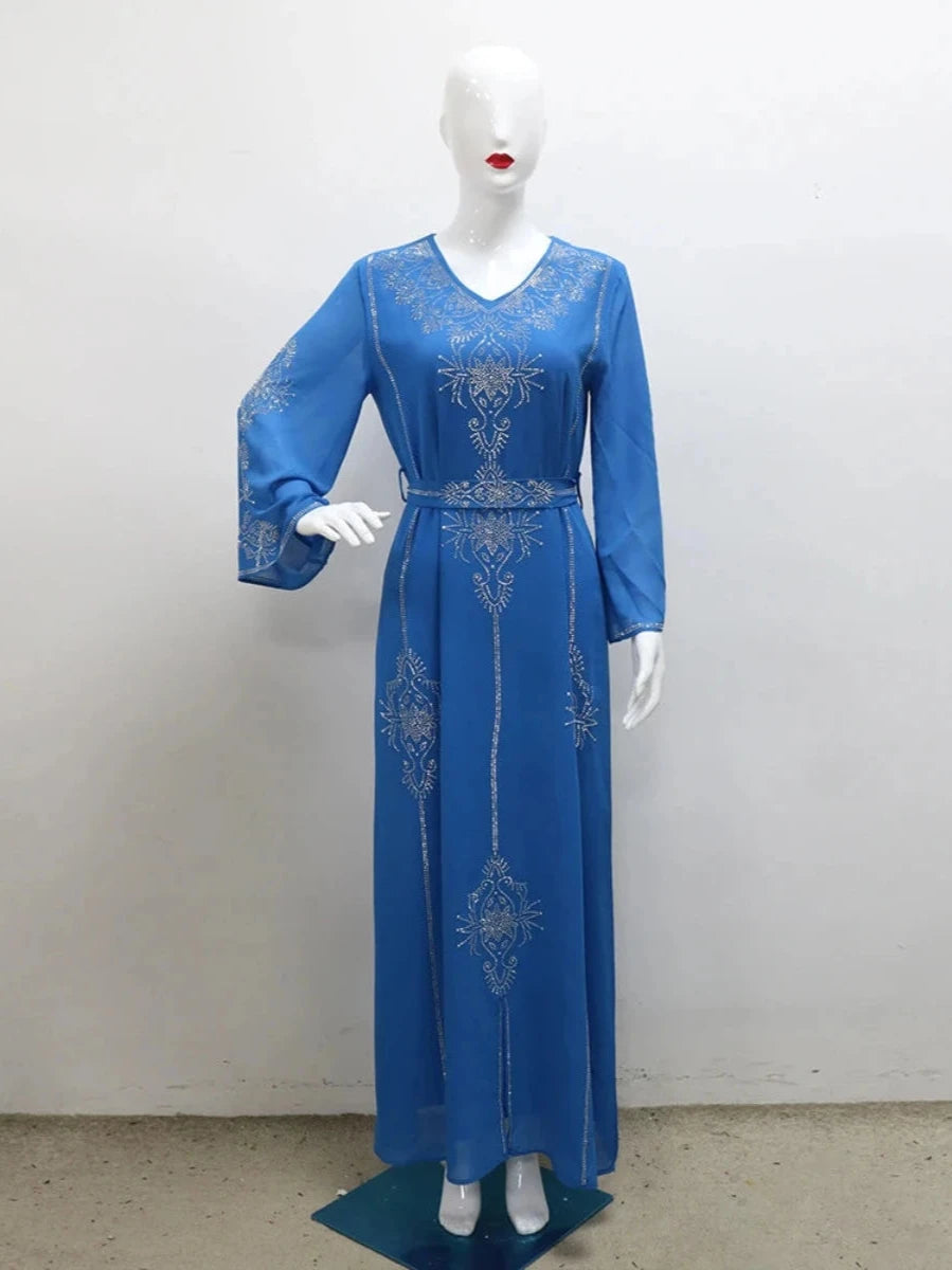 Caftan Jawhara Bleu - Caftania Paris