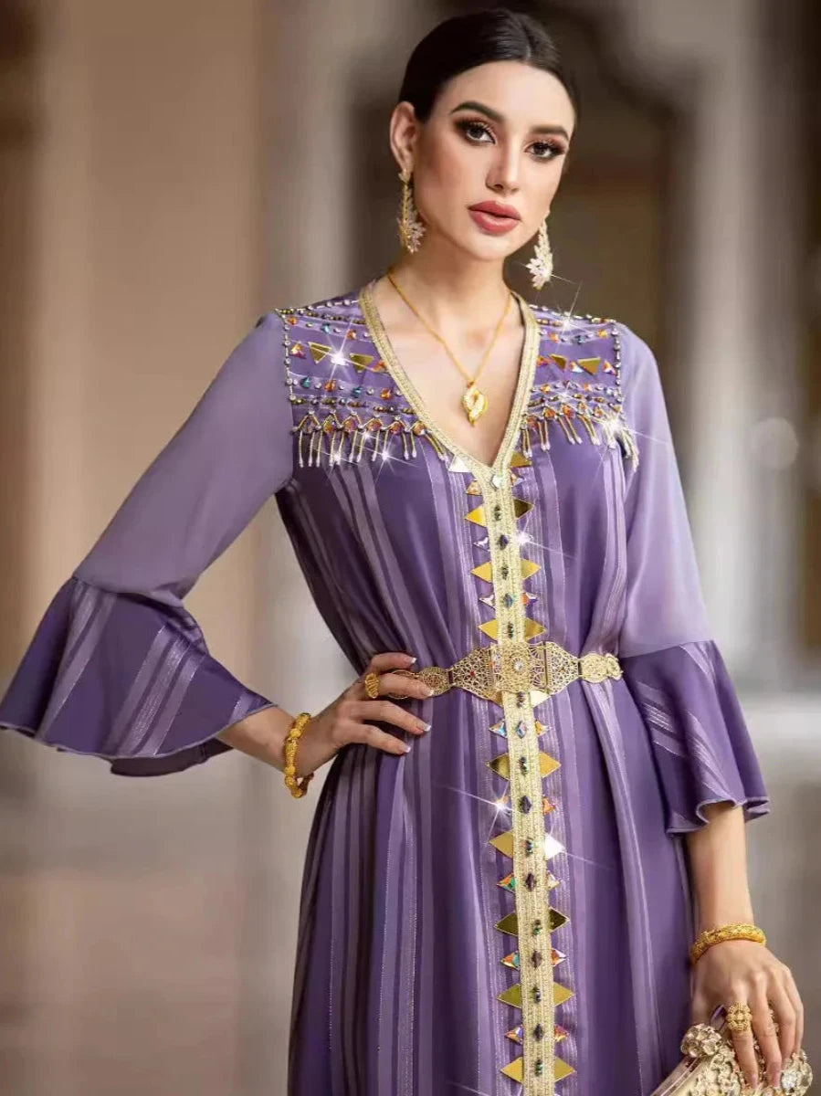 Caftan Marocain Violet - Caftania Paris