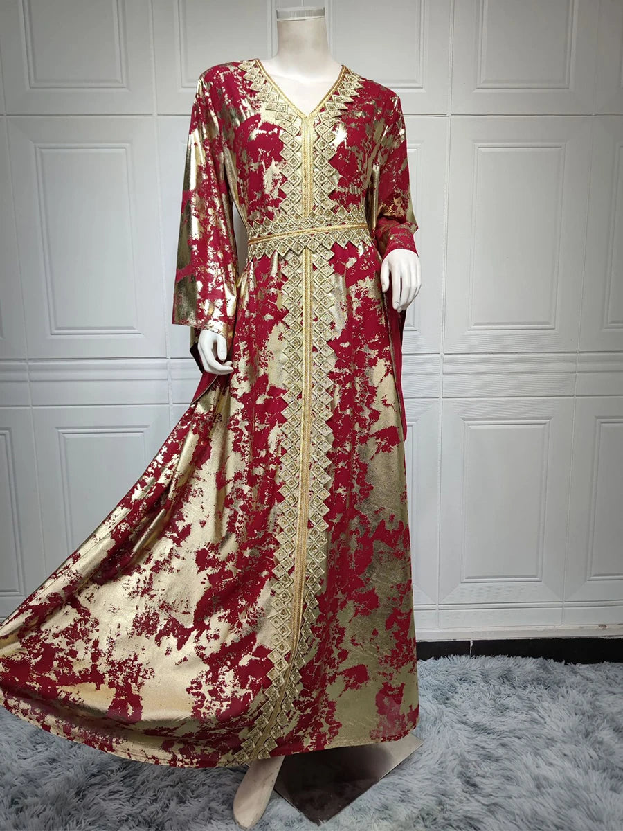 Caftan Rouge et Doré - Caftania Paris