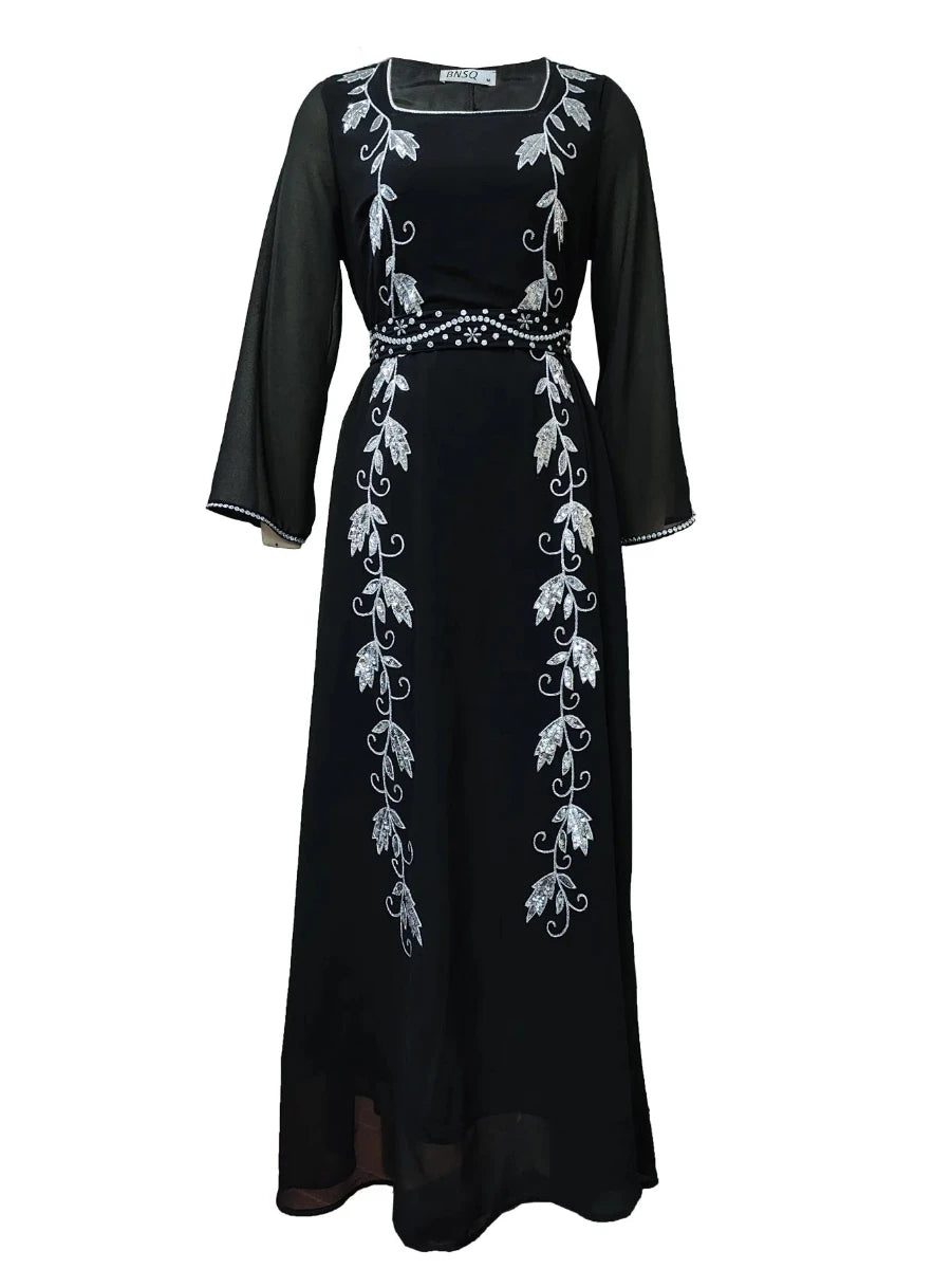 Caftan Noir Simple - Caftania Paris