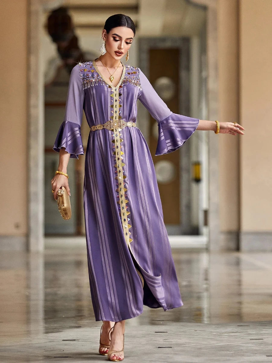 Caftan Marocain Violet - Caftania Paris