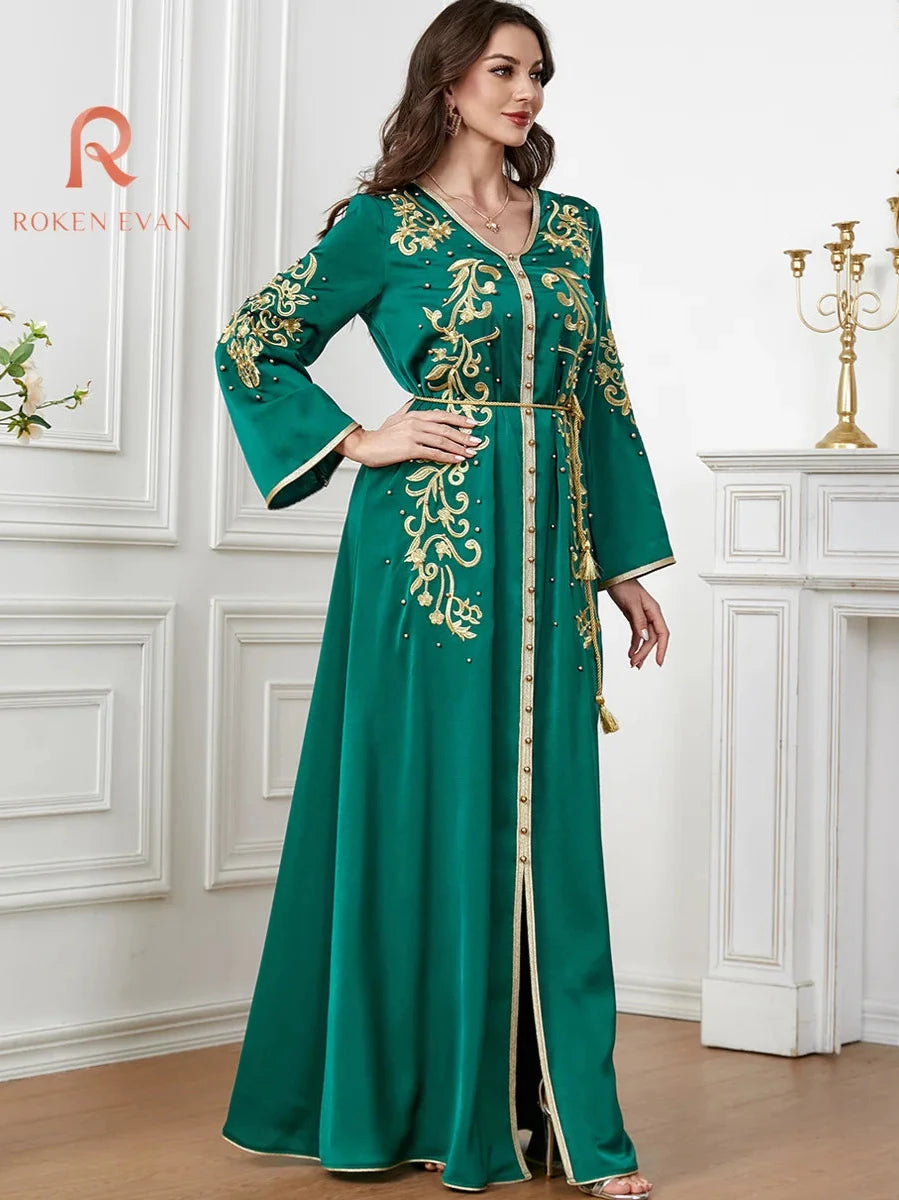 Caftan Vert Emeraude - Caftania Paris