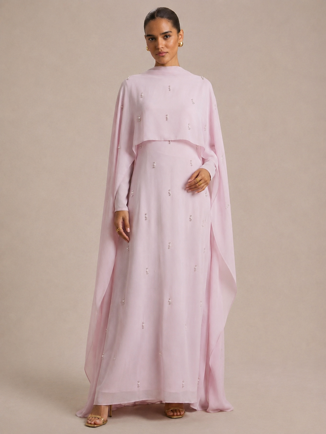 Abaya rosa pálido