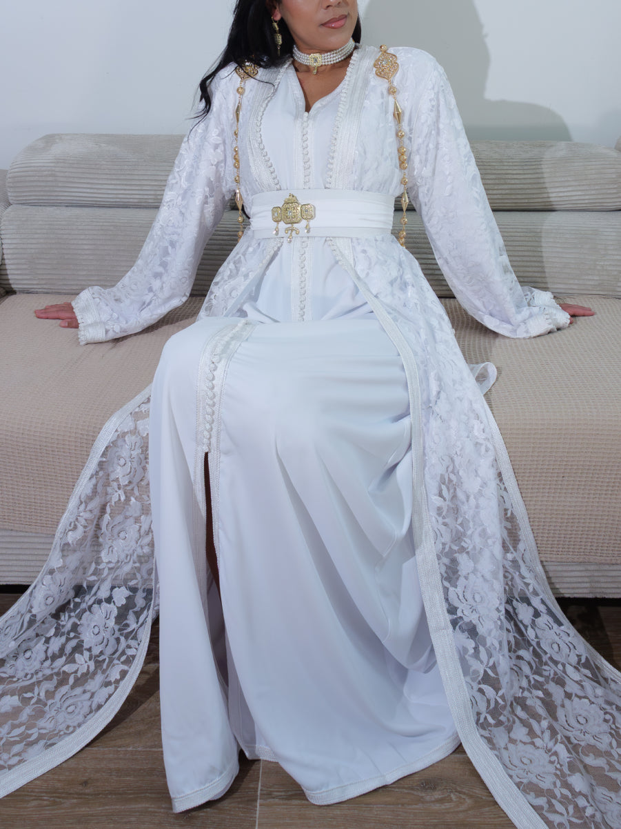 Caftan Mariage Blanc Moderne - Caftania Paris