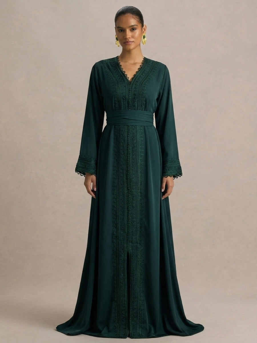 Caftan Marocain Vert - Caftania Paris