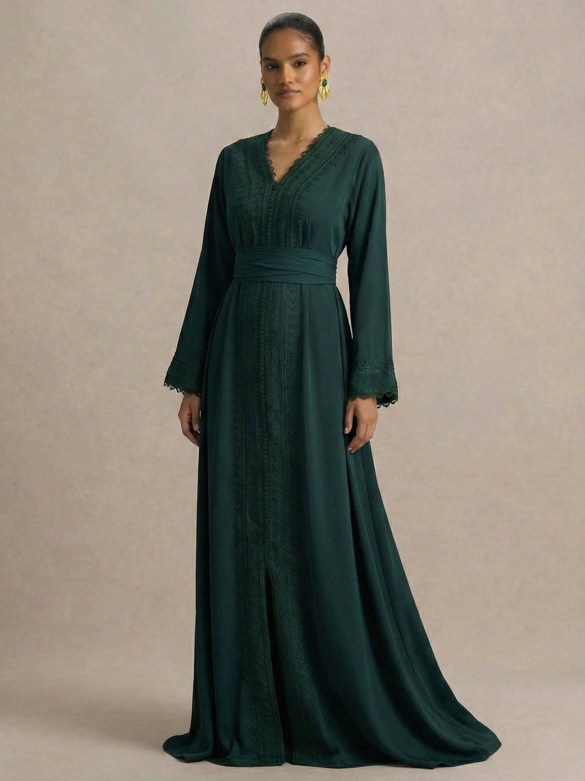 Caftan Marocain Vert - Caftania Paris