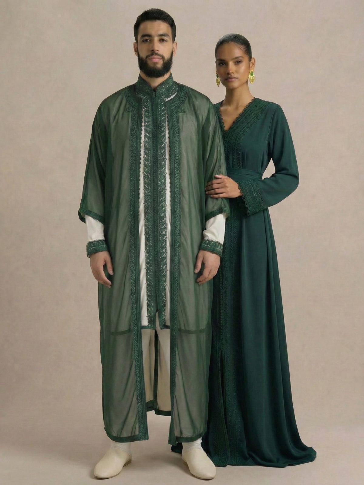 Caftan Marocain Vert - Caftania Paris