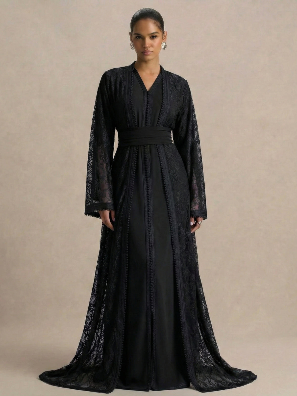 Caftan Noir Simple | Caftania Paris