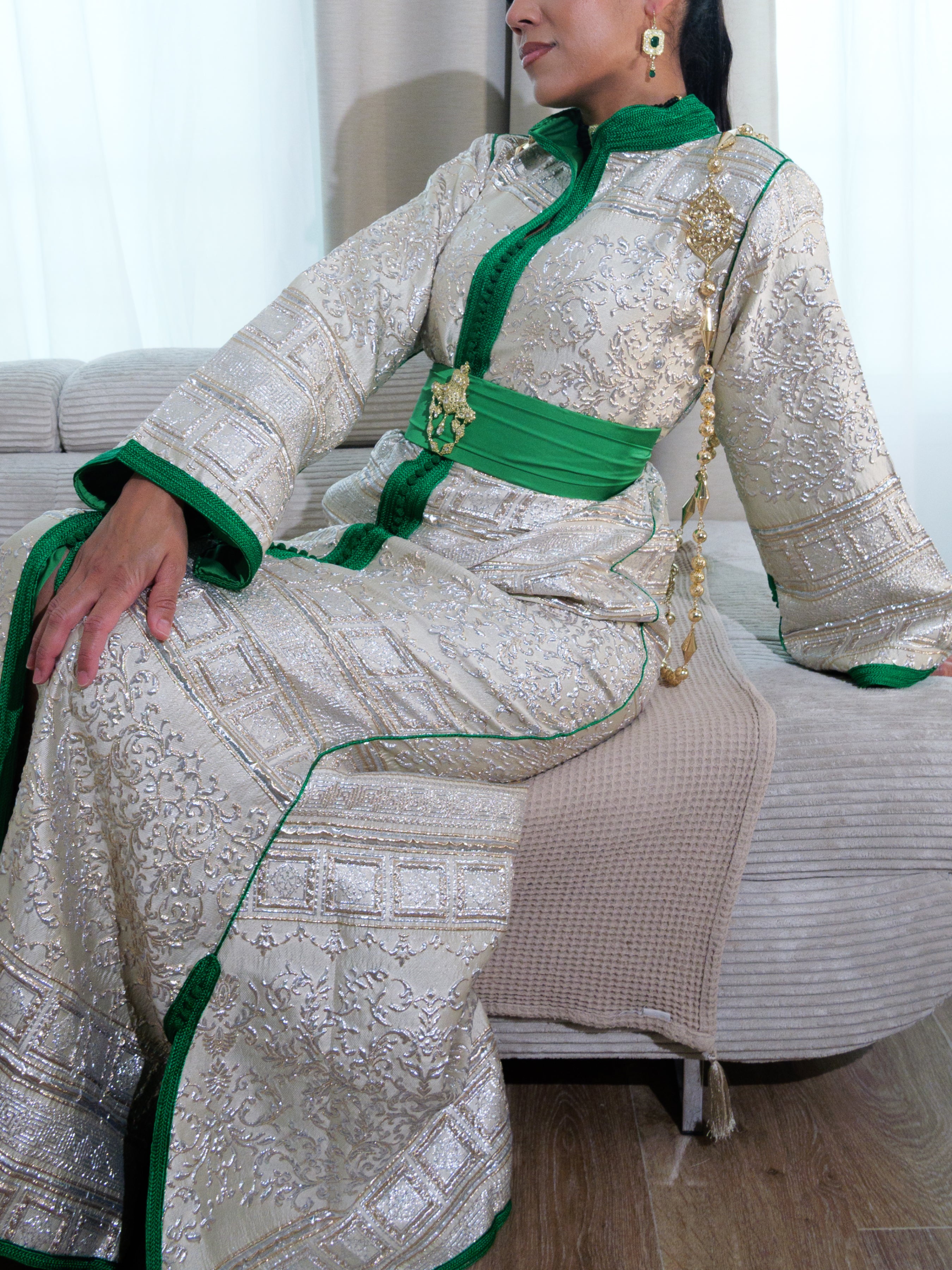 Caftan Vert Clair - Caftania Paris