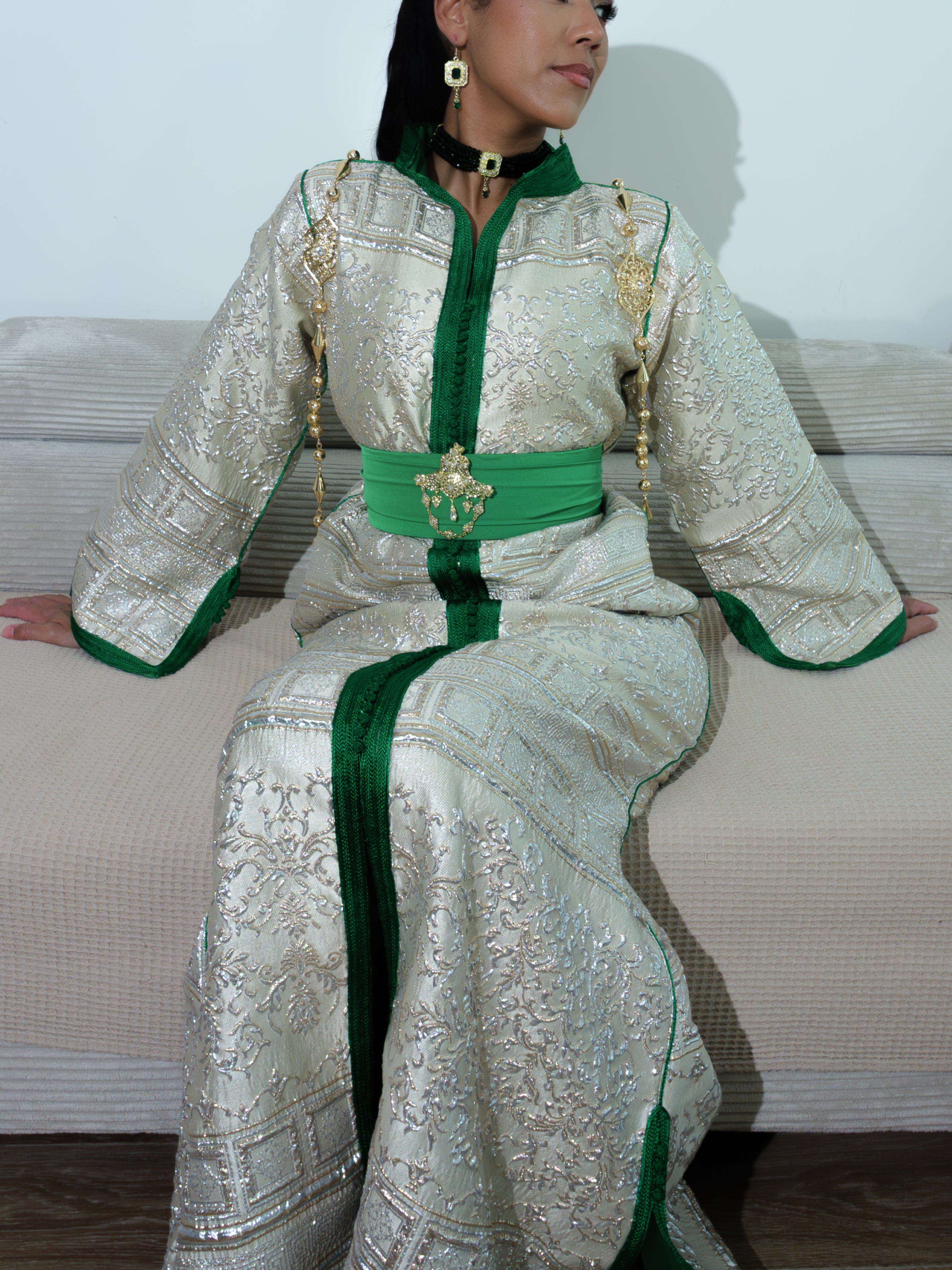 Caftan Vert Clair - Caftania Paris