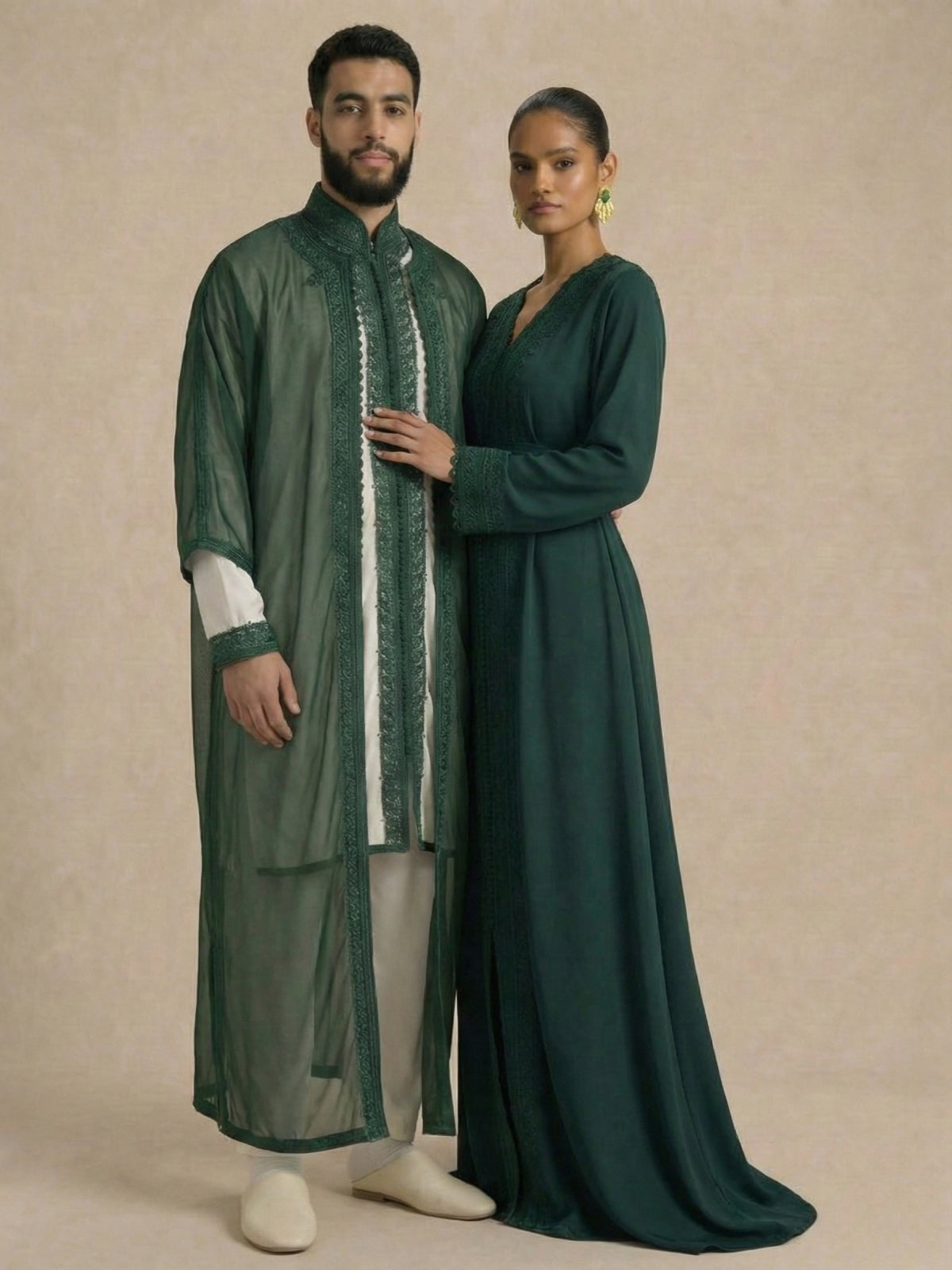 Caftan Marocain Vert - Caftania Paris