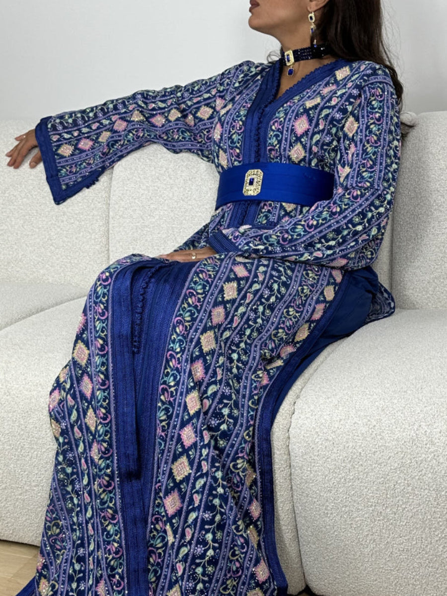 Takchita bleu roi - Caftania Paris