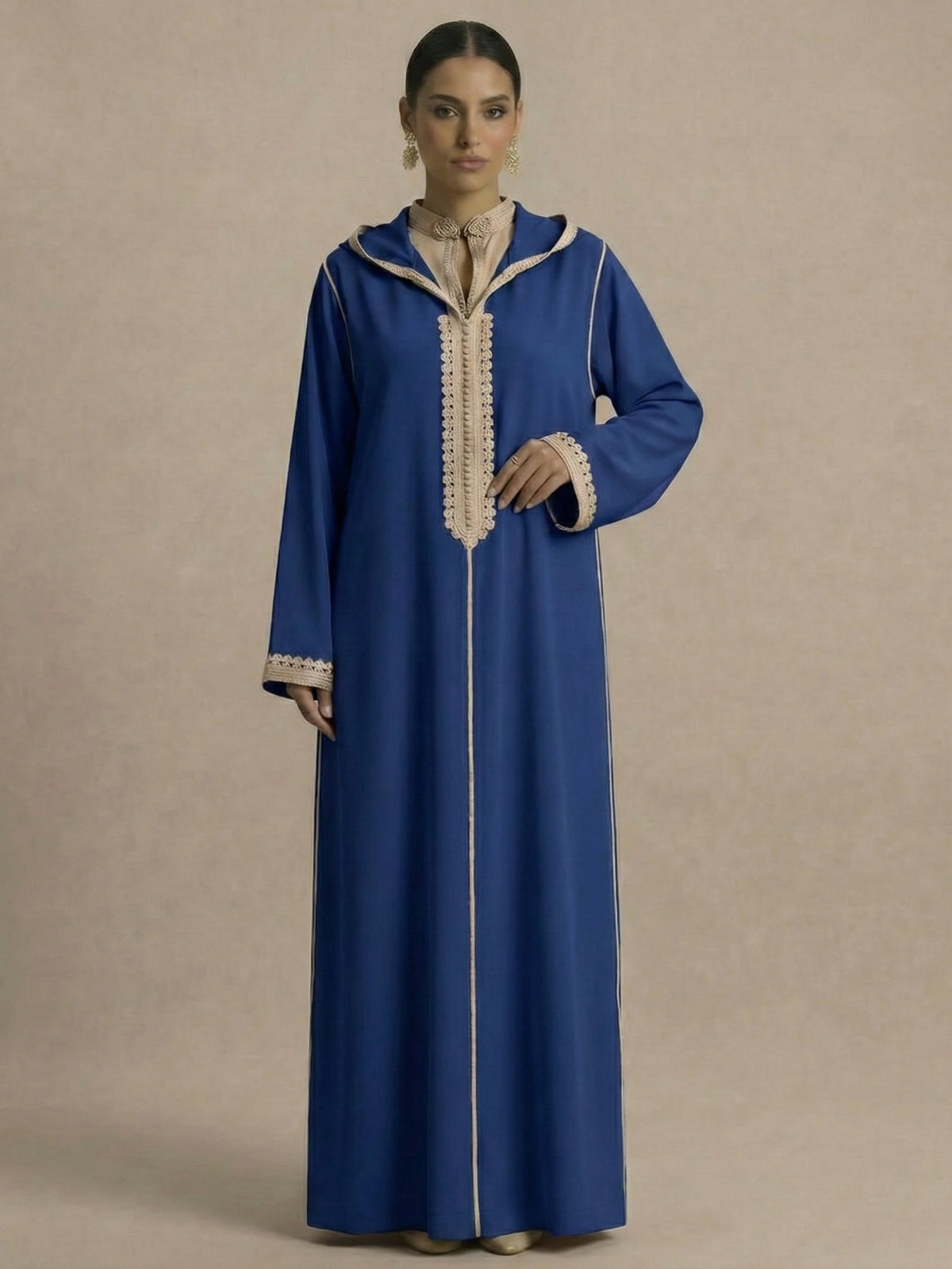 Djellaba Bleu Ciel | Caftania Paris