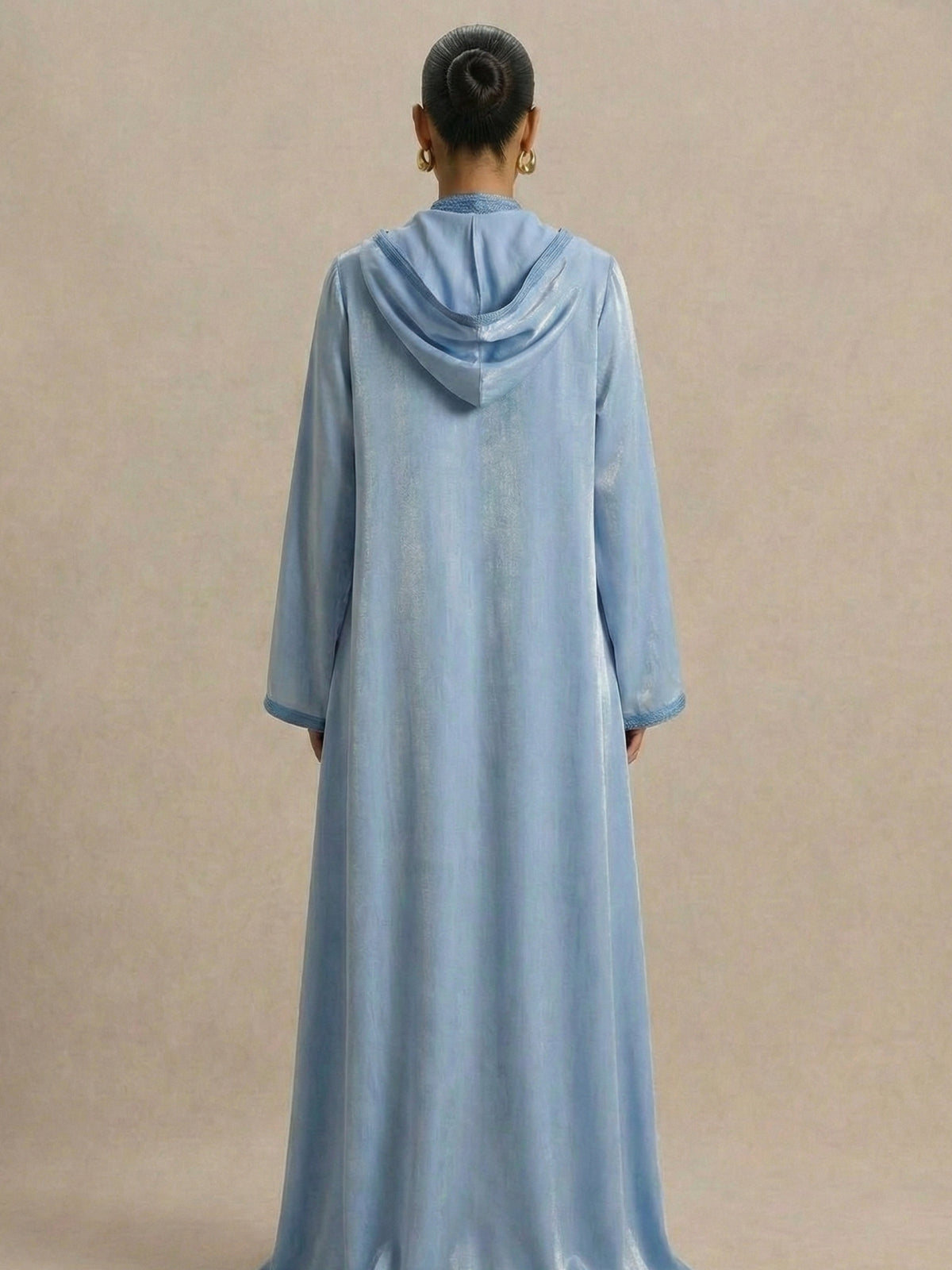 Djellaba Bleu Ciel | Caftania Paris